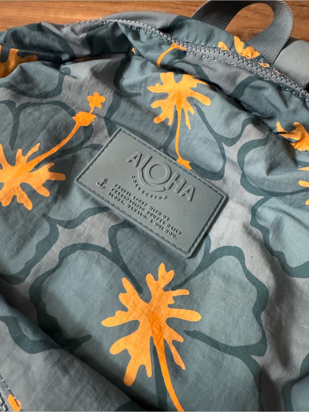ALOHA Collection Teal Blue Kids Backpack with Yellow Floral Print - Picture 9 of 11